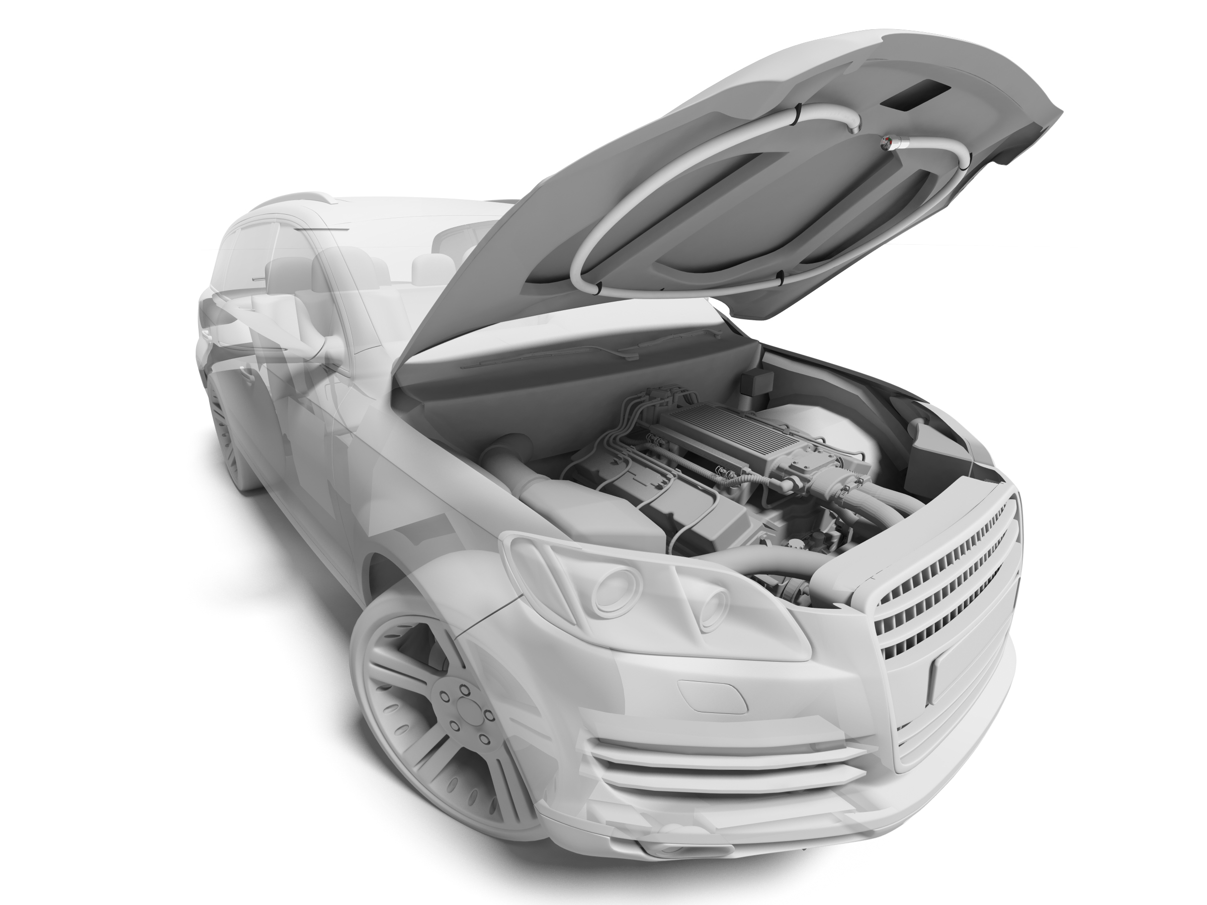 BlazeCut T-Series protecting a vehicle engine bay